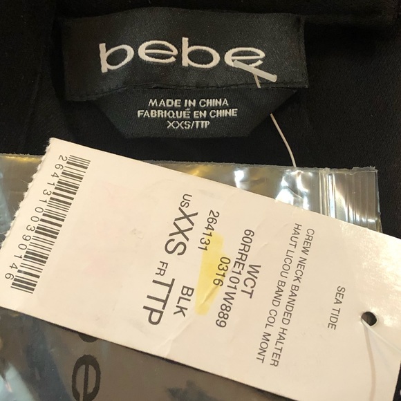 Bebe Black Mock Neck Cutout Tank - Picture 7 of 8